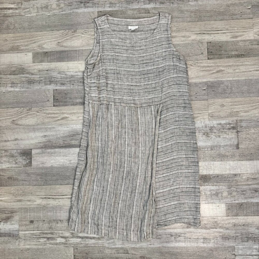 J. Jill Pure Jill 100% Linen Grey Sleeveless Dress Women's Medium K8